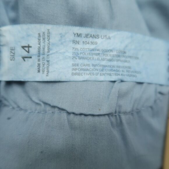 YMI Jeans Women's Size 14 Blue High-Rise Skinny Denim 29" Inseam Distressed - Picture 9 of 16